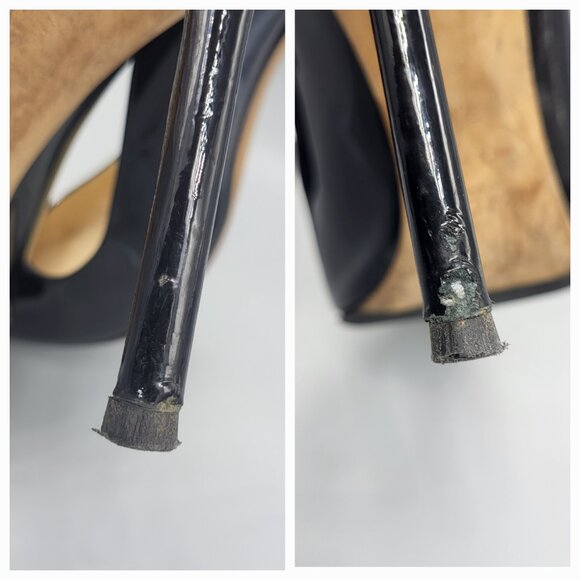 Jimmy Choo Black Patent Leather Pointed Toe Pumps - Picture 9 of 16